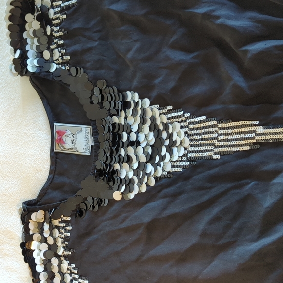 Yoana Baraschi 100% silk sequined shirt size XS - Picture 9 of 9